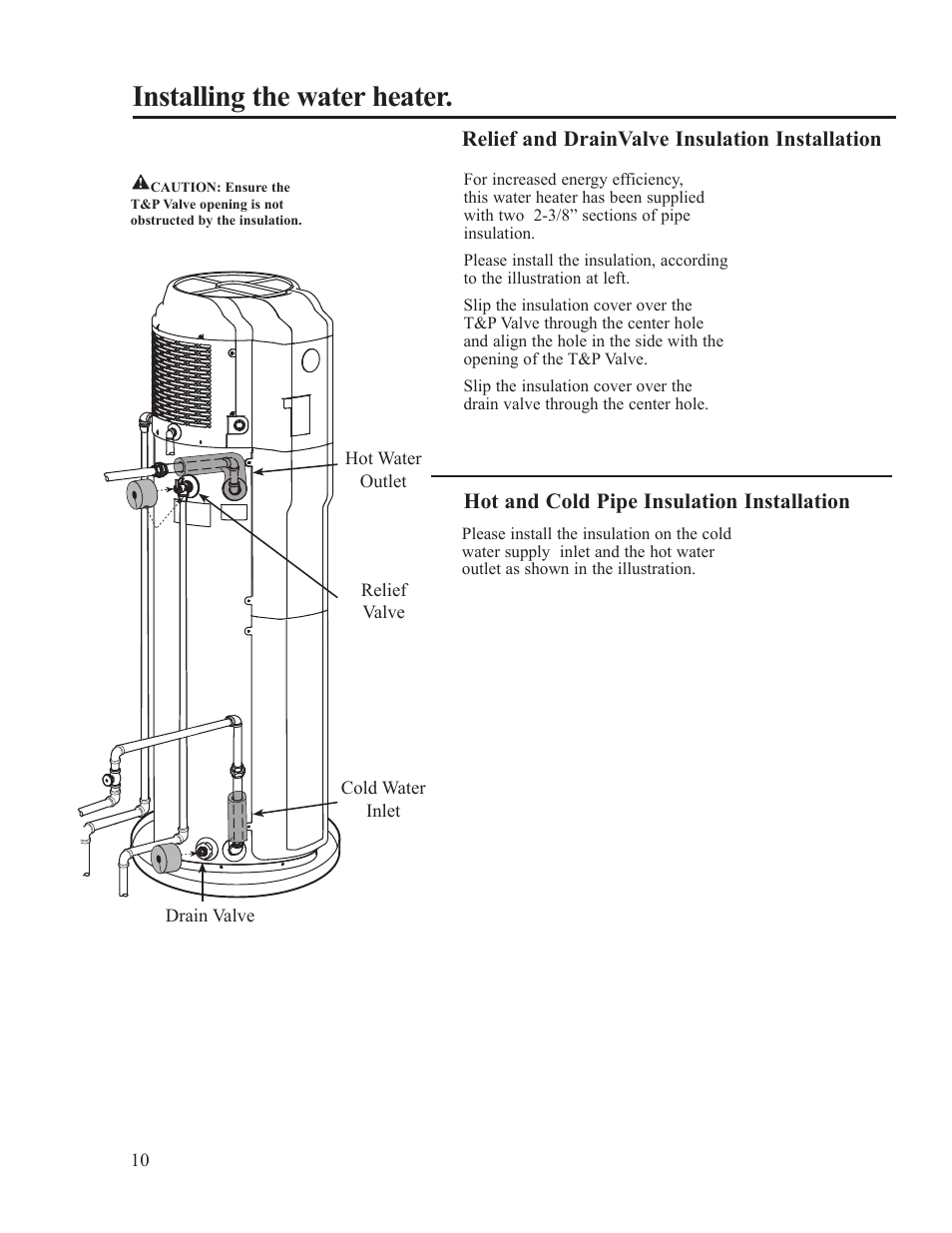 Installing the water heater | Rheem AP15121-1 User Manual | Page 10 / 20