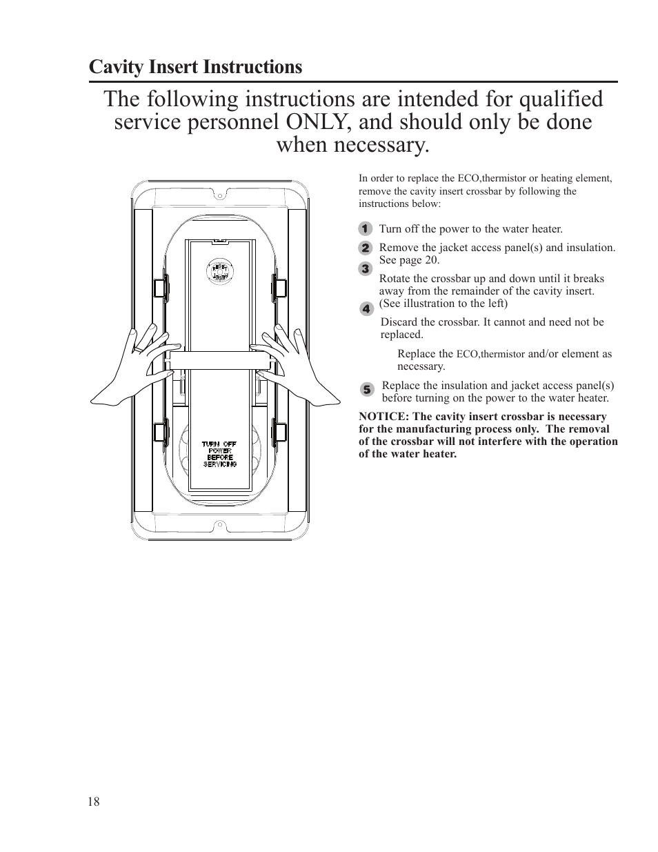 Cavity insert instructions | Rheem AP15121-1 User Manual | Page 18 / 20