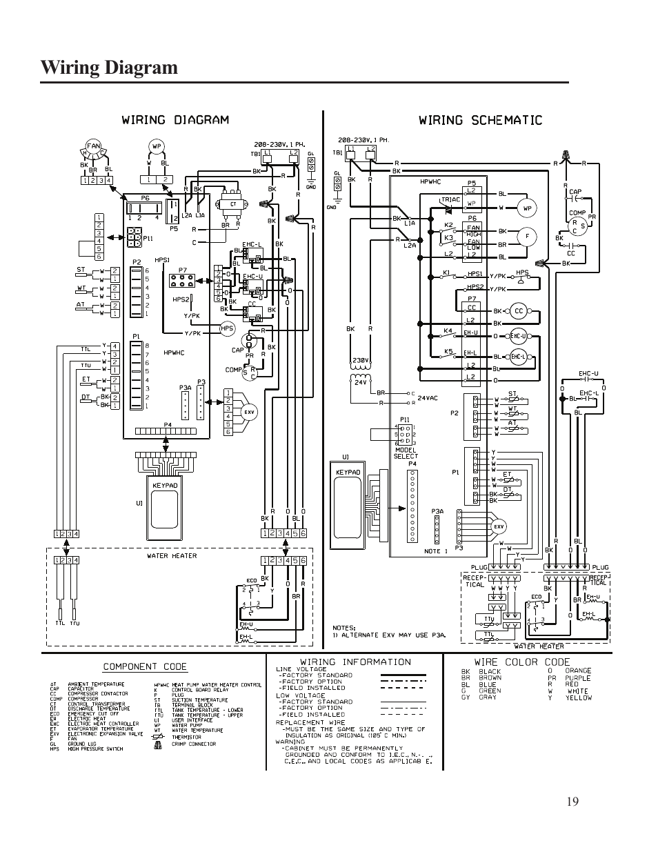 Wiring diagram | Rheem AP15121-1 User Manual | Page 19 / 20