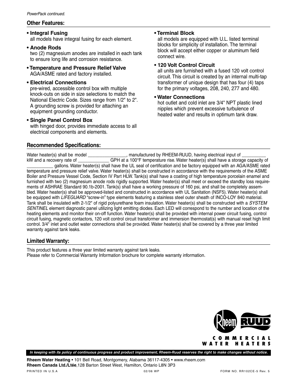 Rheem ASME 40 User Manual | Page 4 / 4