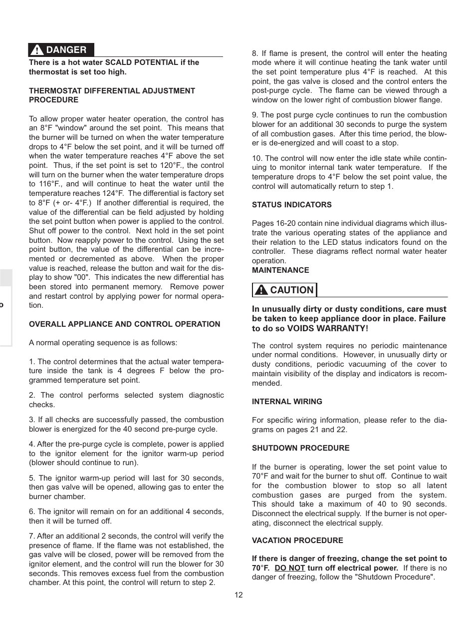 Caution | Rheem HE80-130LP User Manual | Page 12 / 30