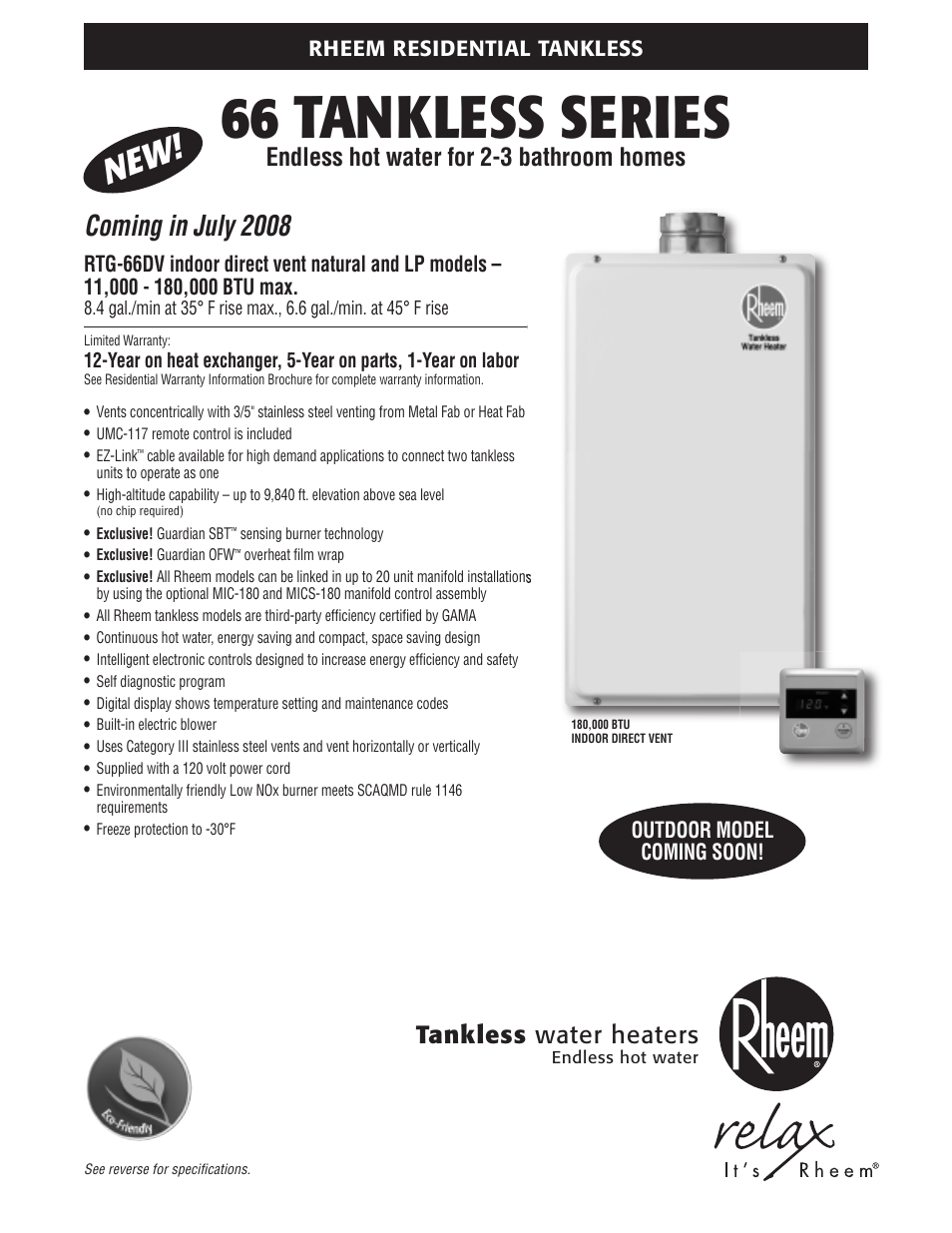 Rheem 11 User Manual | 2 pages