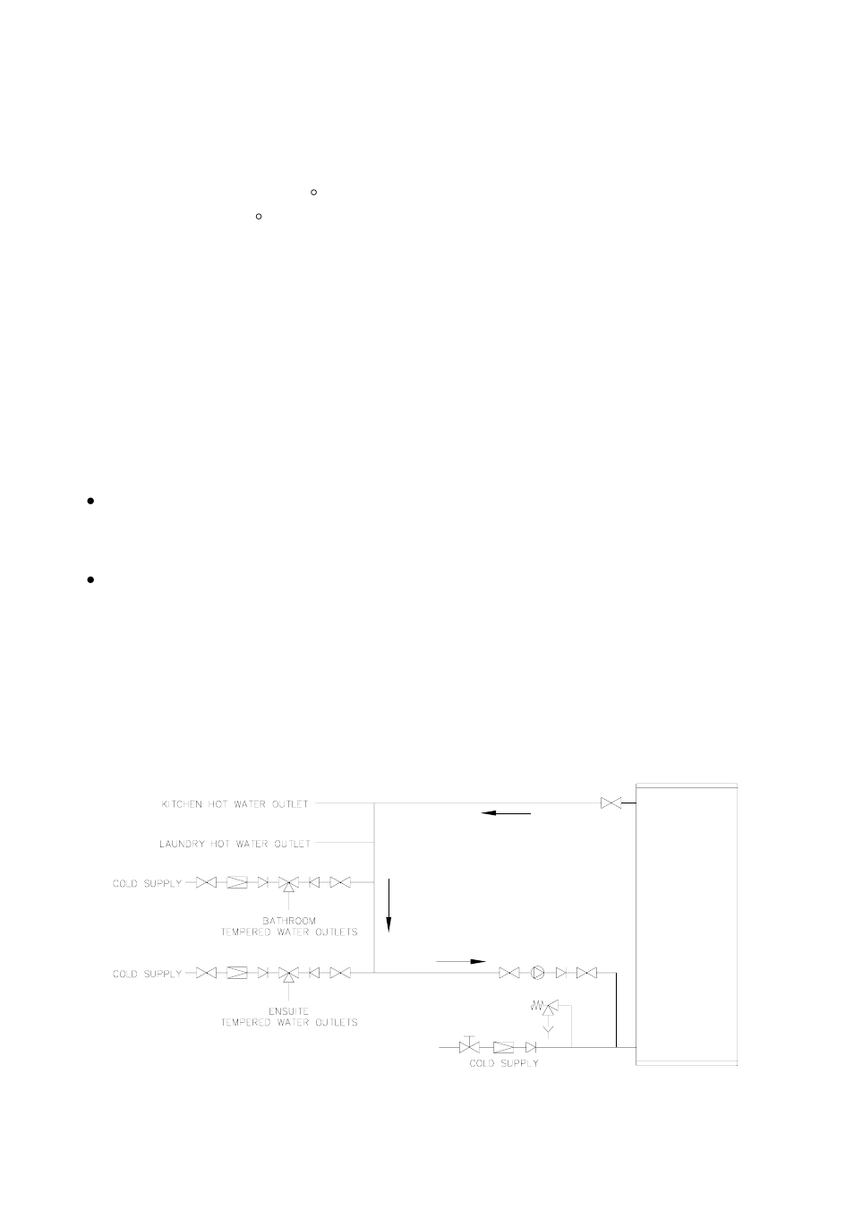 Circulated hot water flow and return system, Temperature limiting device, Installation | Rheem 300 series User Manual | Page 16 / 32