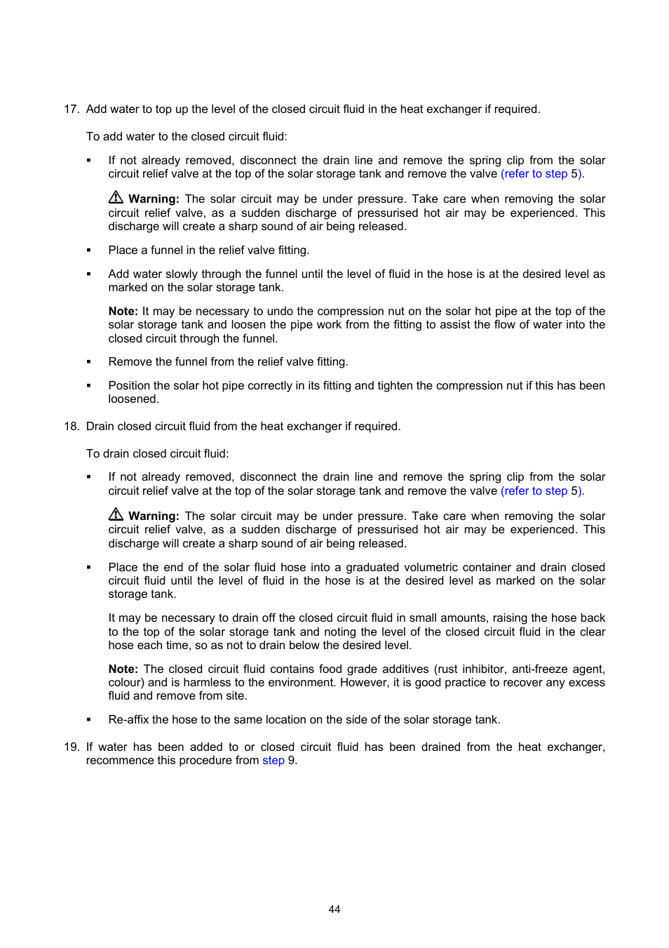 Commissioning | Rheem GAS BOOSTED SOLAR WATER HEATER User Manual | Page 44 / 56