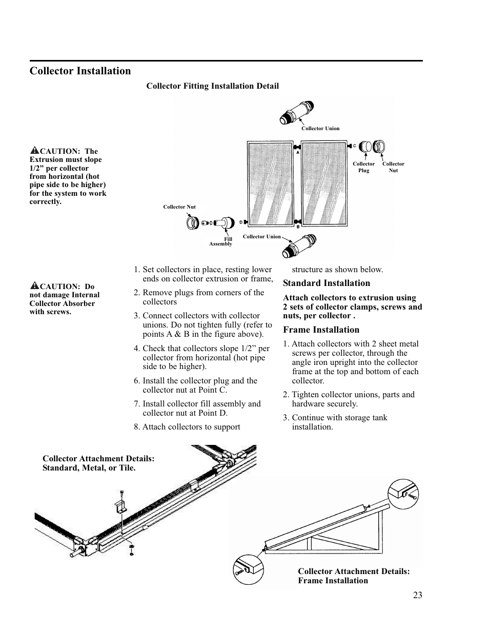 Collector installation | Rheem RS80-42BP User Manual | Page 23 / 40
