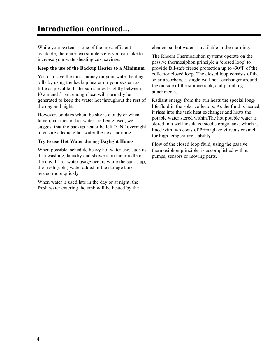 Introduction continued | Rheem RS80-42BP User Manual | Page 4 / 40