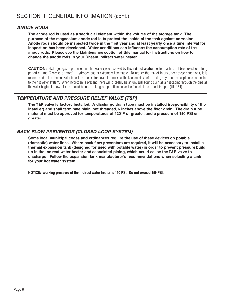 Rheem Indirect Water Heater User Manual | Page 6 / 16