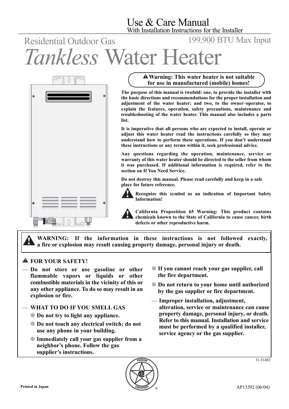 Rheem AP13592 User Manual | 28 pages