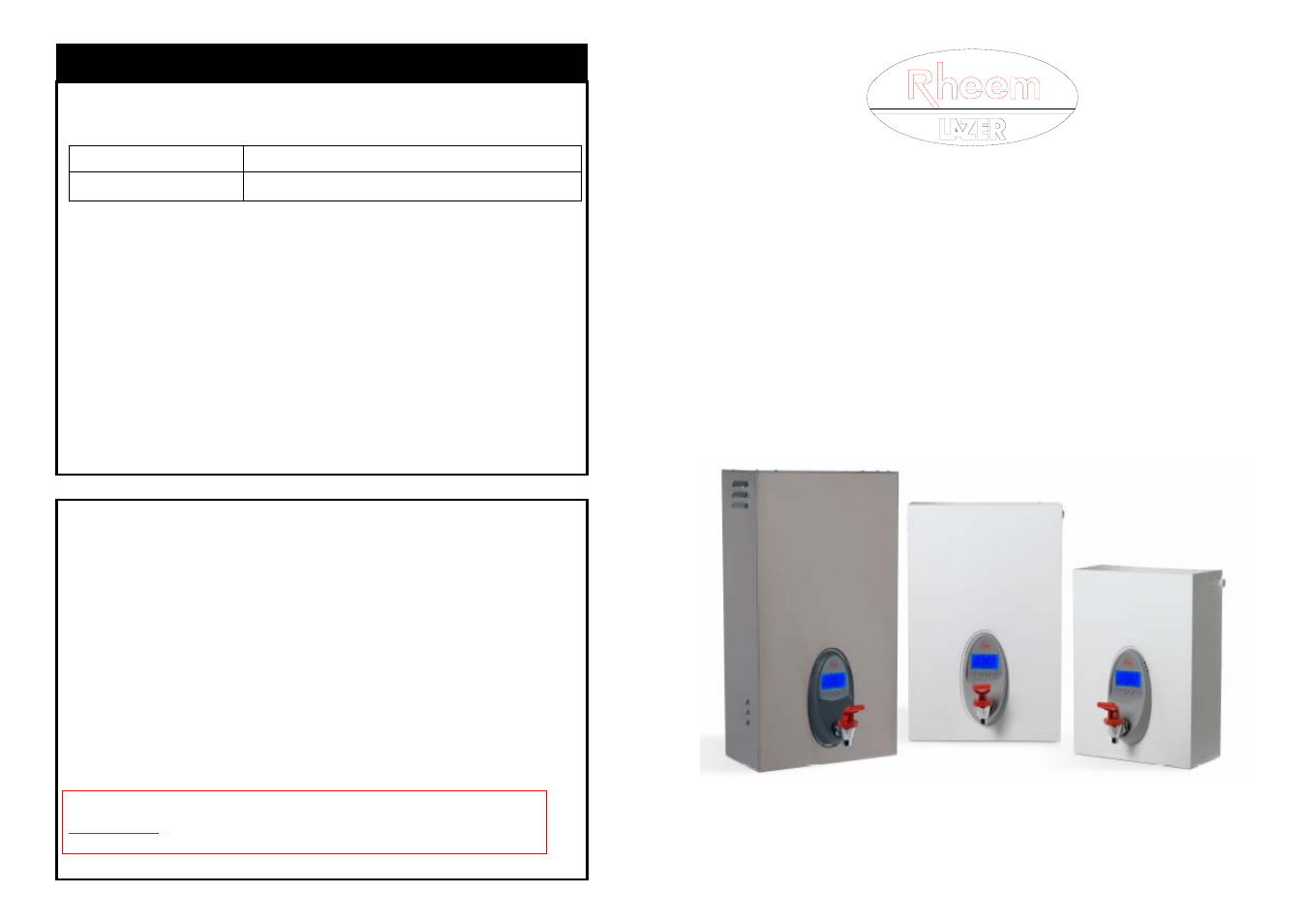 Owners guide & installation instructions, Warranty, Classic series | Rheem 316937A User Manual | Page 12 / 12