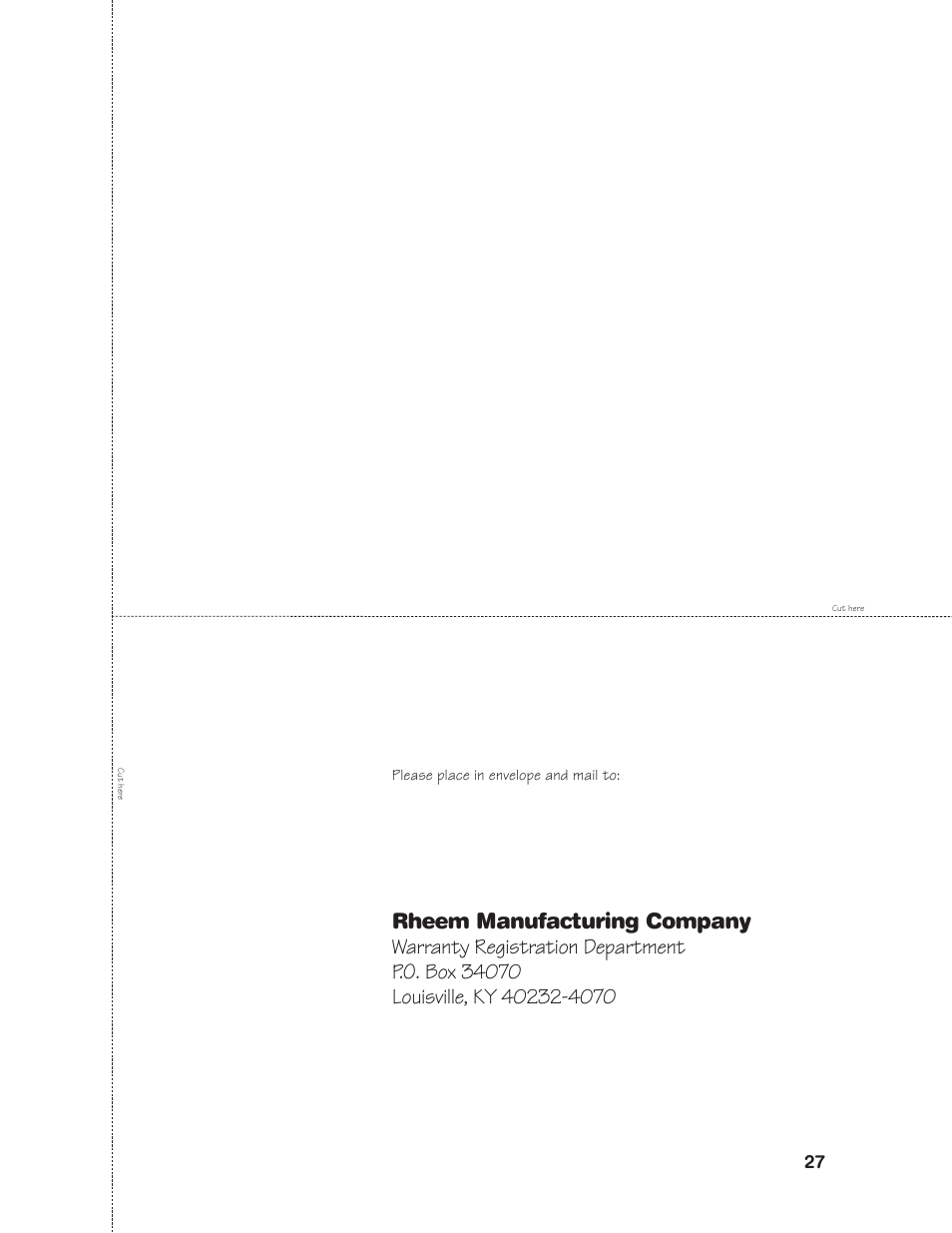 Rheem GG Series User Manual | Page 27 / 28