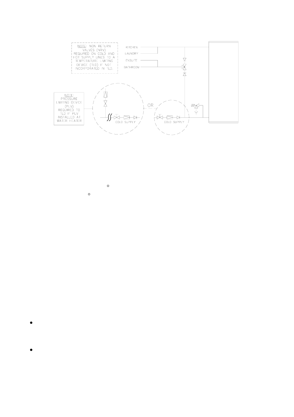 Circulated hot water flow and return system, Temperature limiting device, Installation | Rheem 260 Litre User Manual | Page 18 / 40