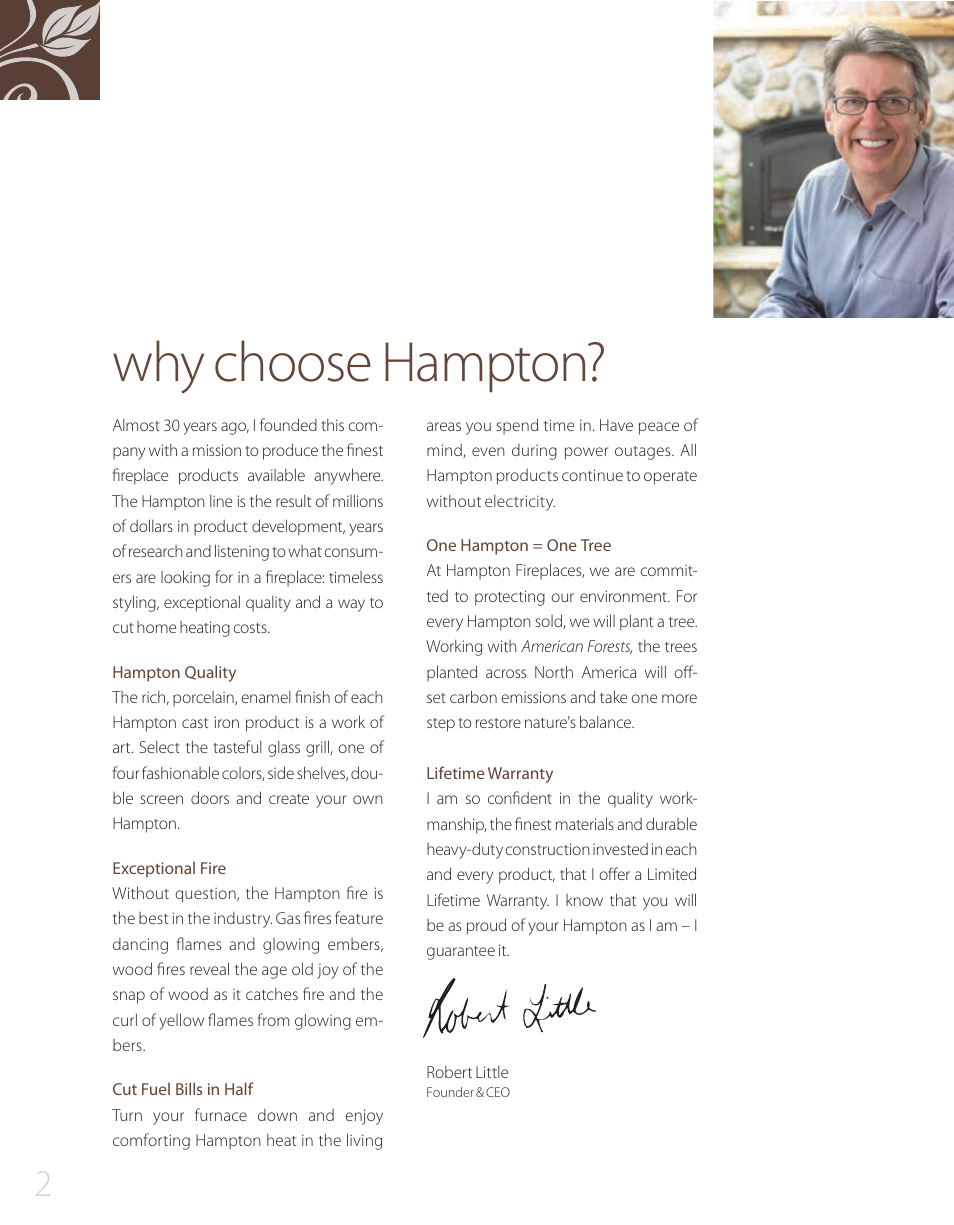 Why choose hampton | Regency H15 User Manual | Page 2 / 16