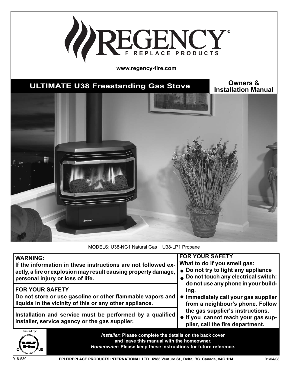 Regency U38-LP1 User Manual | 32 pages