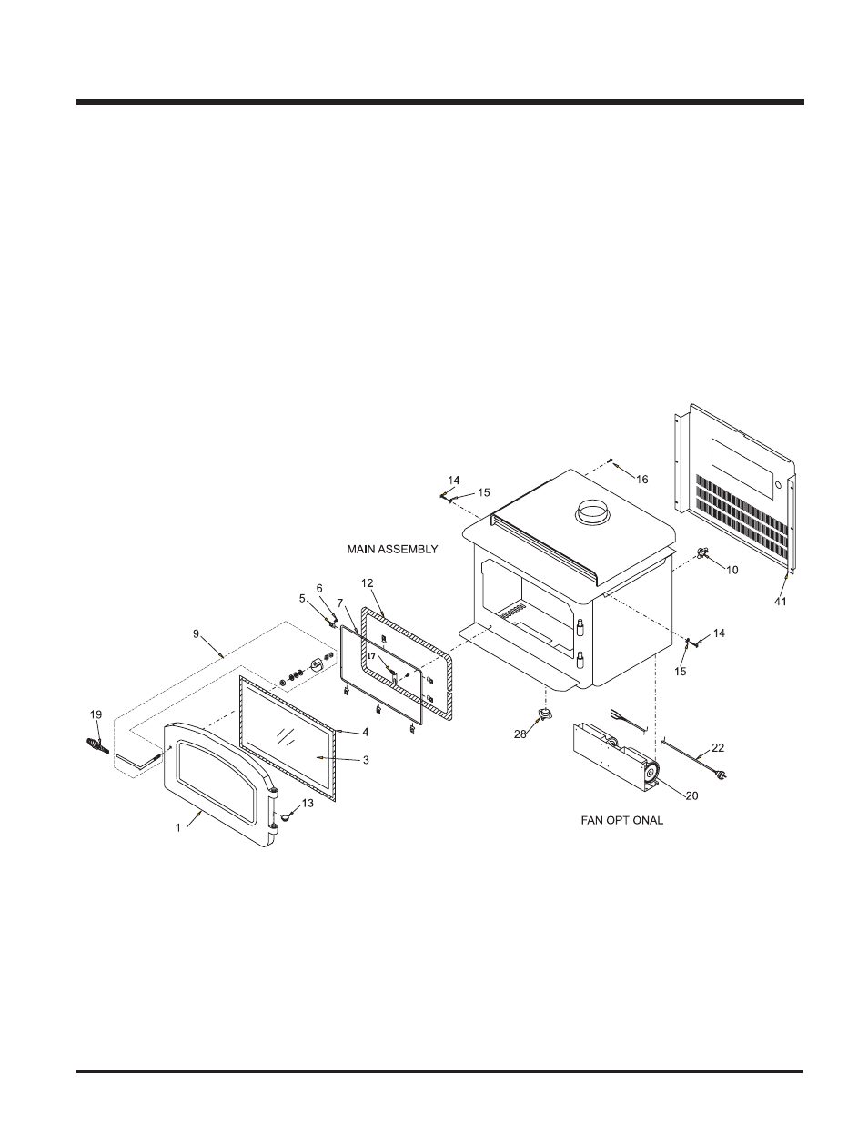Parts list, Main assembly | Regency C33-NG2 User Manual | Page 19 / 24
