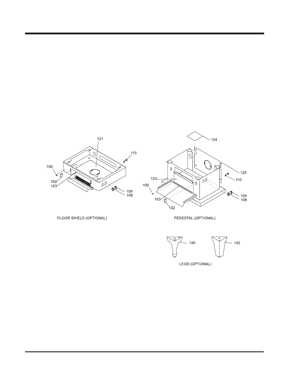 Parts list, Base options | Regency C33-NG2 User Manual | Page 21 / 24