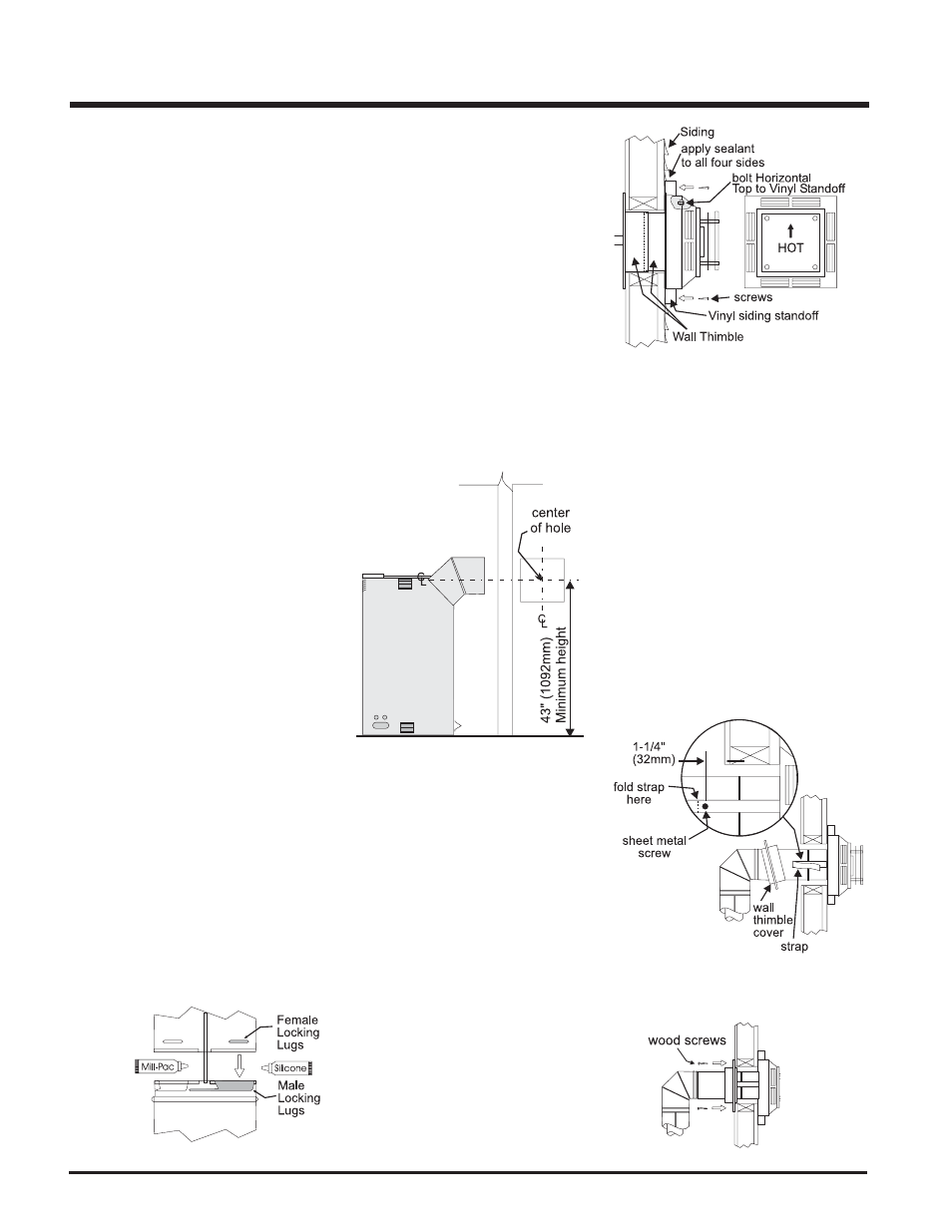 Installation, Horizontal installations | Regency P48 User Manual | Page 20 / 48