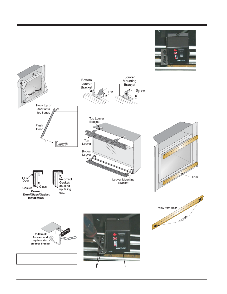 Installation, Standard flush door, Flush louvers | Regency P48 User Manual | Page 28 / 48