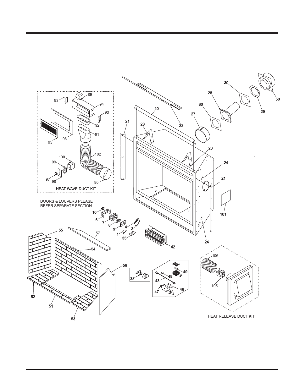 Parts list | Regency P48 User Manual | Page 41 / 48