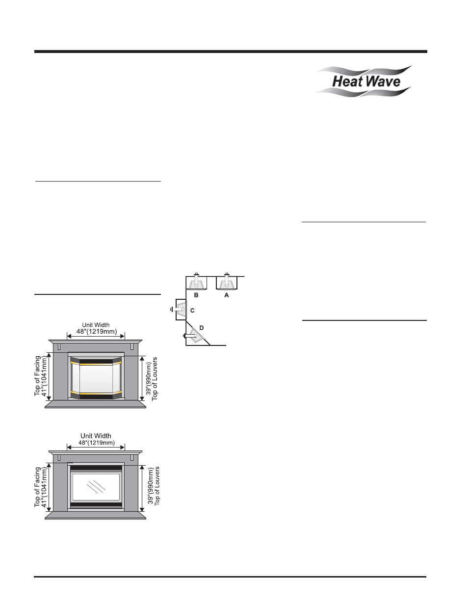 Installation, Unit specifications, Manufactured mobile home additional requirements | Locating your gas stove, Hearth | Regency P48 User Manual | Page 6 / 48