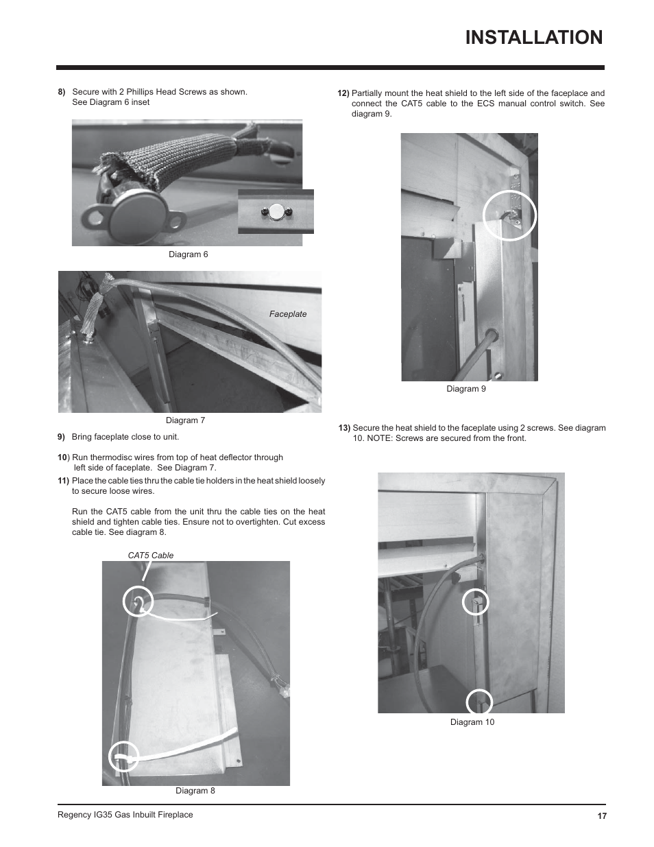 Installation | Regency IG35-ULPG User Manual | Page 17 / 31