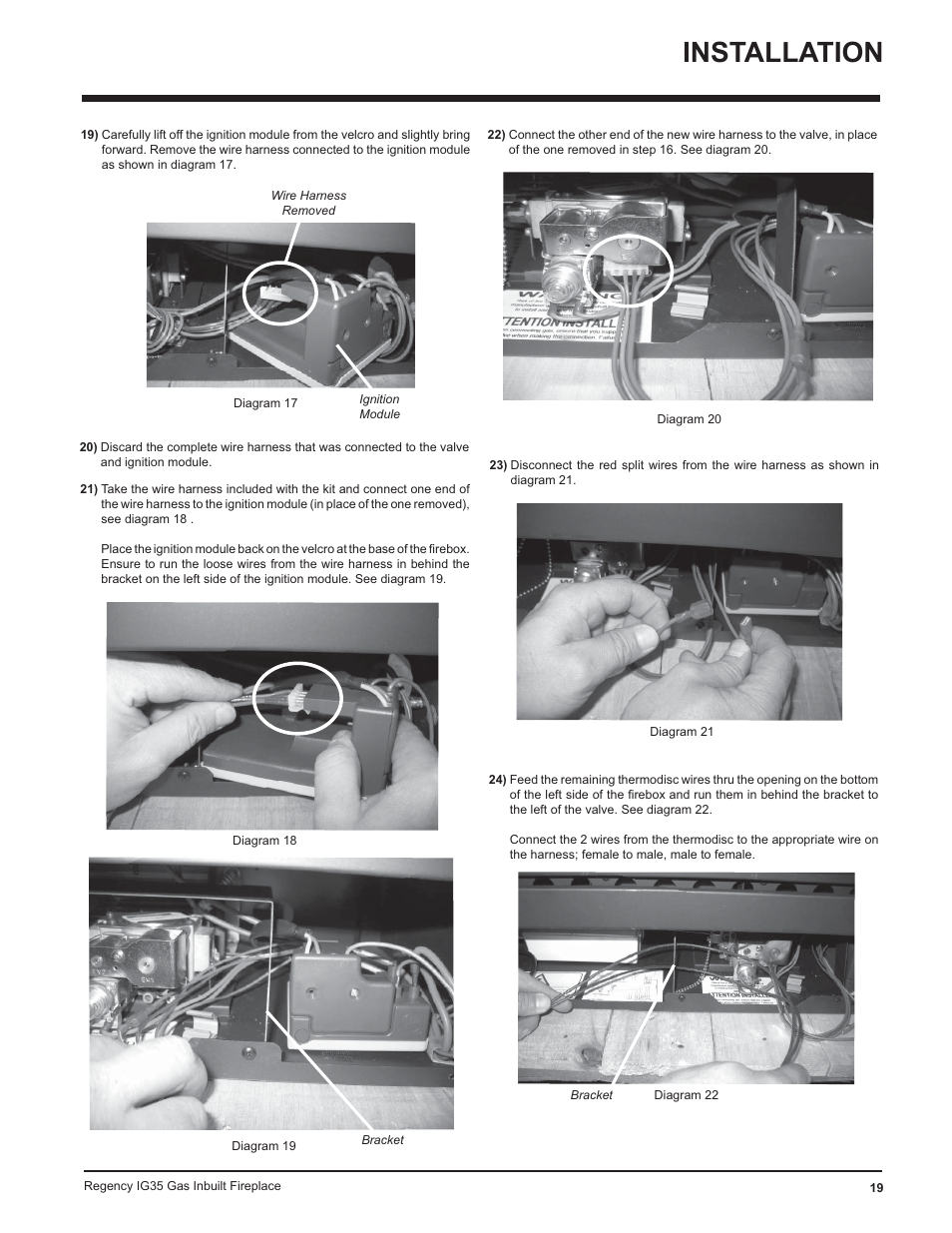 Installation | Regency IG35-ULPG User Manual | Page 19 / 31