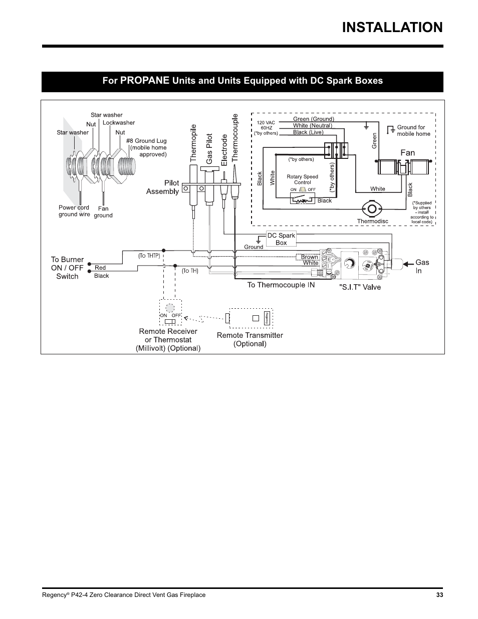 Installation, Propane | Regency P42-NG4 User Manual | Page 33 / 48