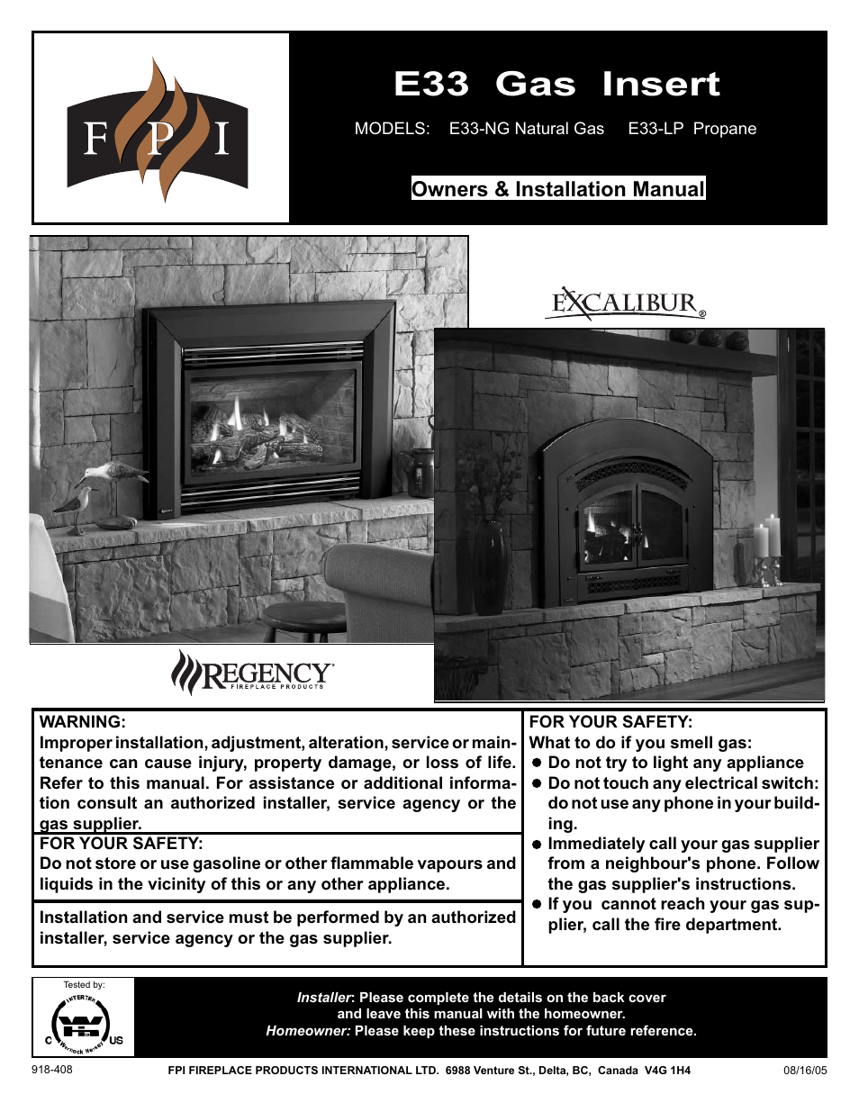 Regency E33-NG User Manual | 32 pages