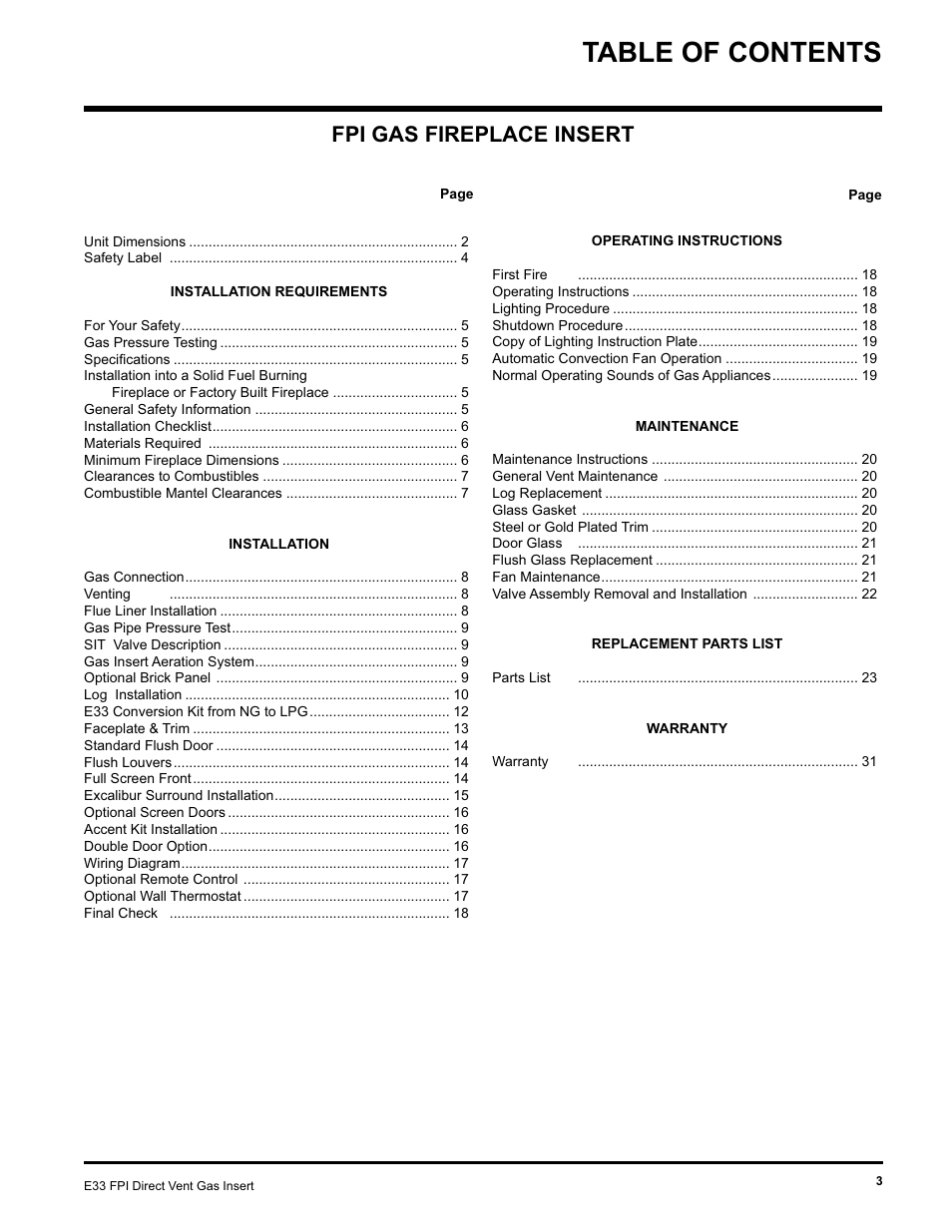 Regency E33-NG User Manual | Page 3 / 32