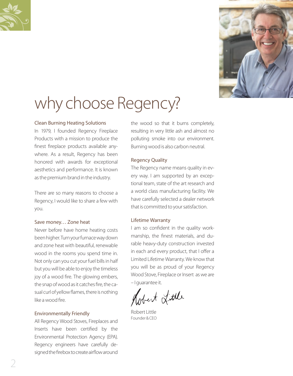Why choose regency | Regency F2400 User Manual | Page 2 / 24