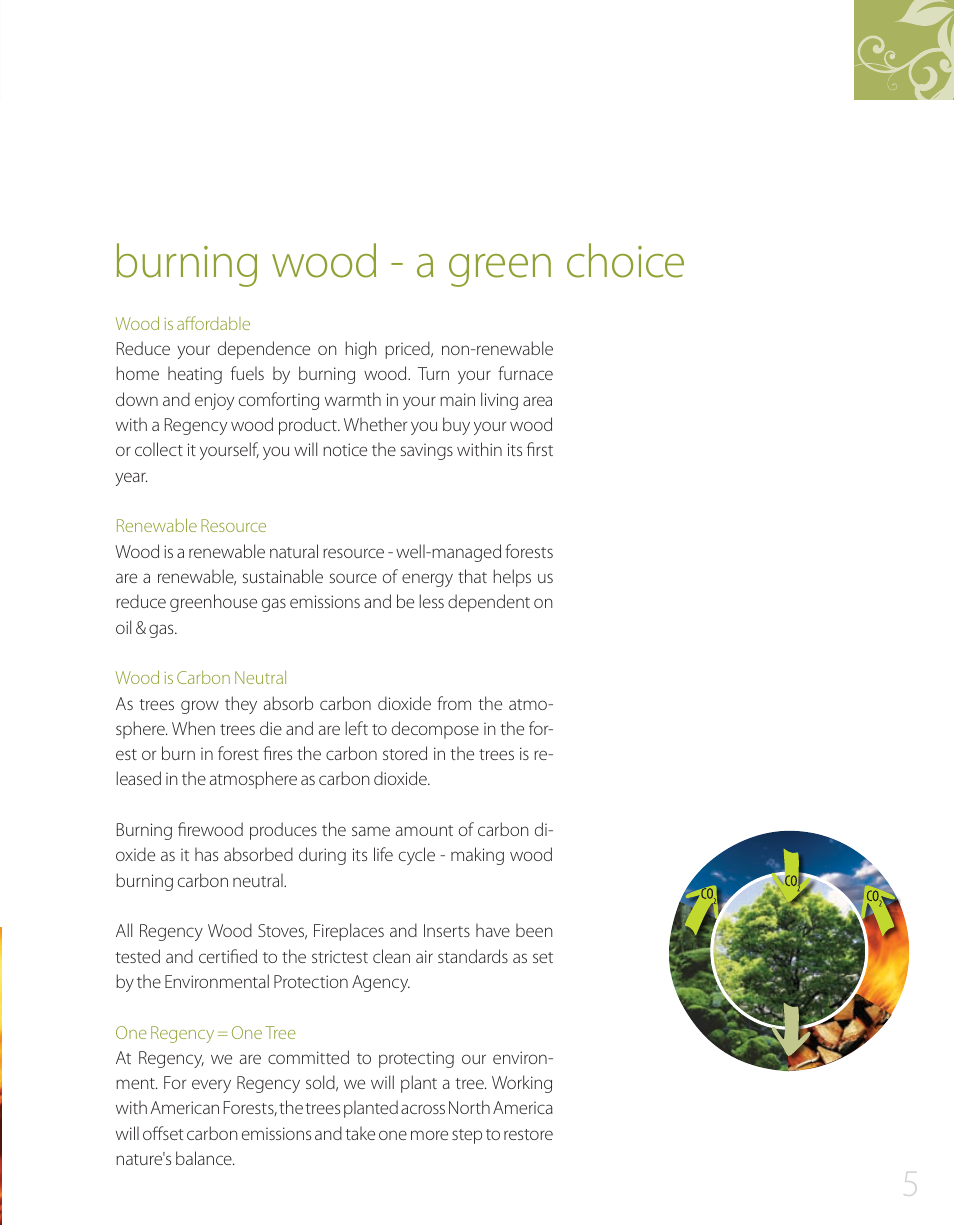 Burning wood - a green choice | Regency F2400 User Manual | Page 5 / 24