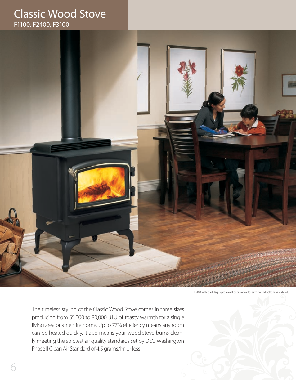 Classic wood stove | Regency F2400 User Manual | Page 6 / 24