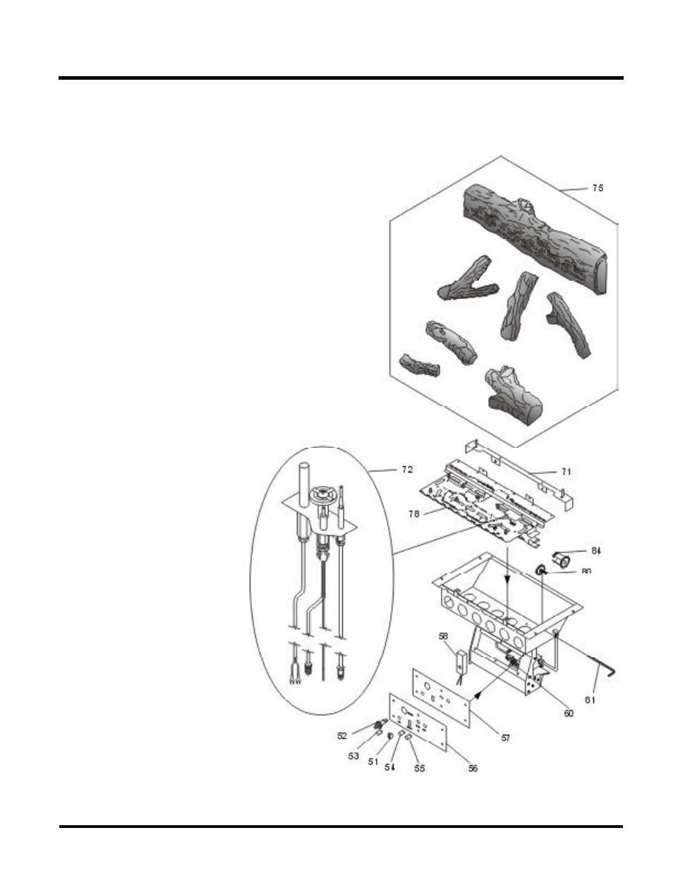 Parts list, U38 burner & log assembly | Regency ULTIMATE U38-LP User Manual | Page 21 / 24