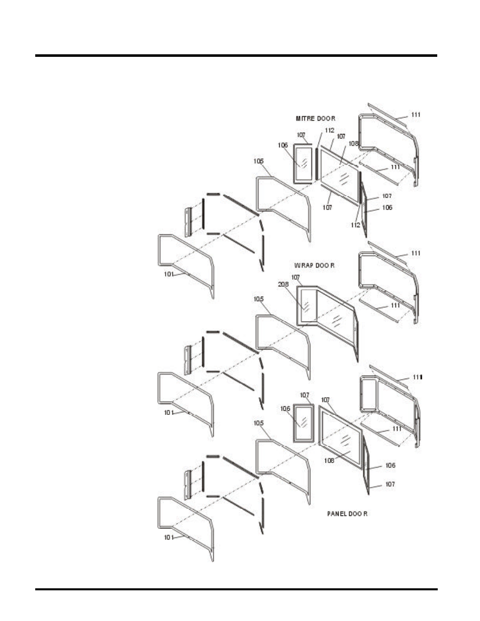 Parts list, U38 door assemblies | Regency ULTIMATE U38-LP User Manual | Page 22 / 24