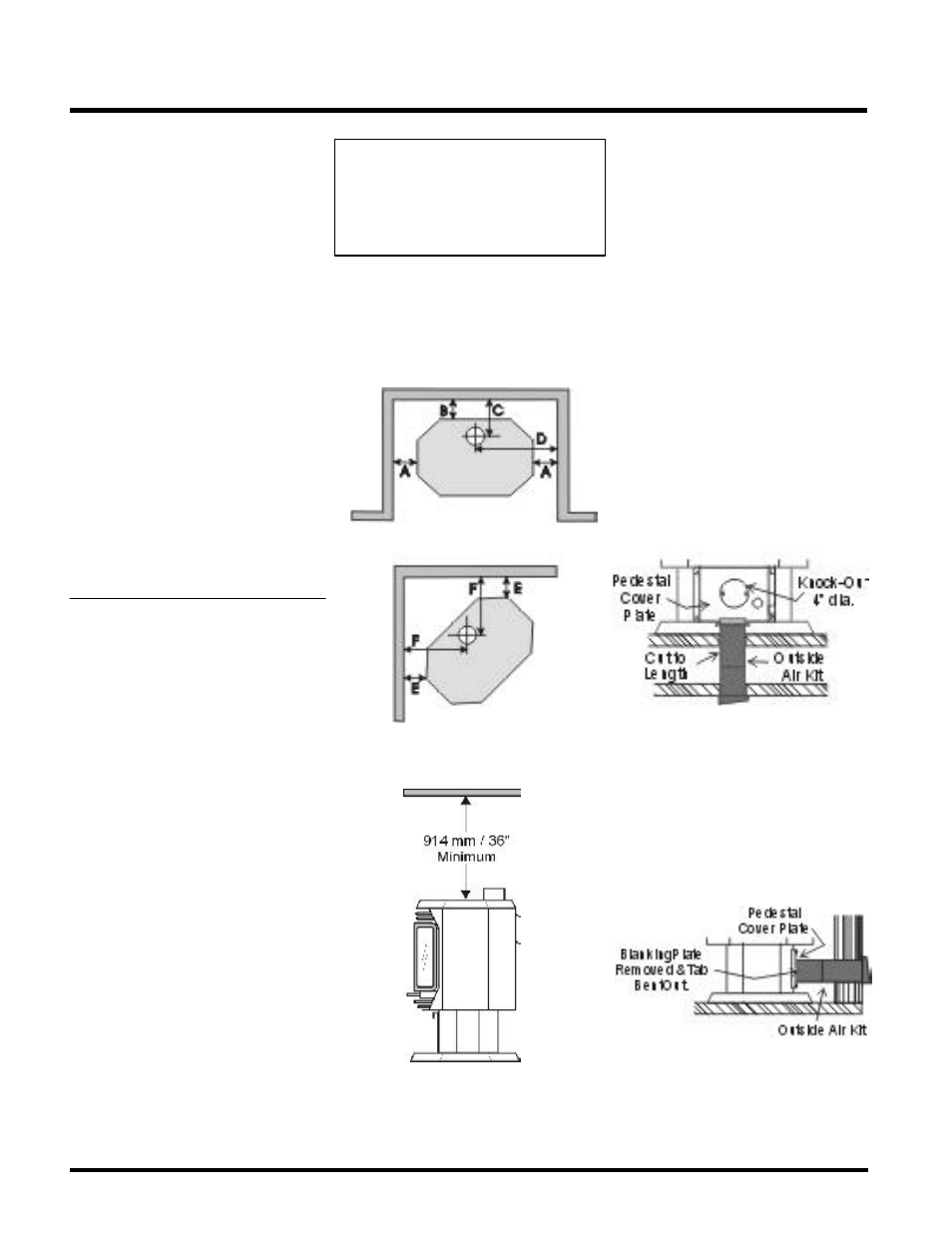 Installation, Optional outside air, Clearances to combustibles | Regency ULTIMATE U38-LP User Manual | Page 6 / 24