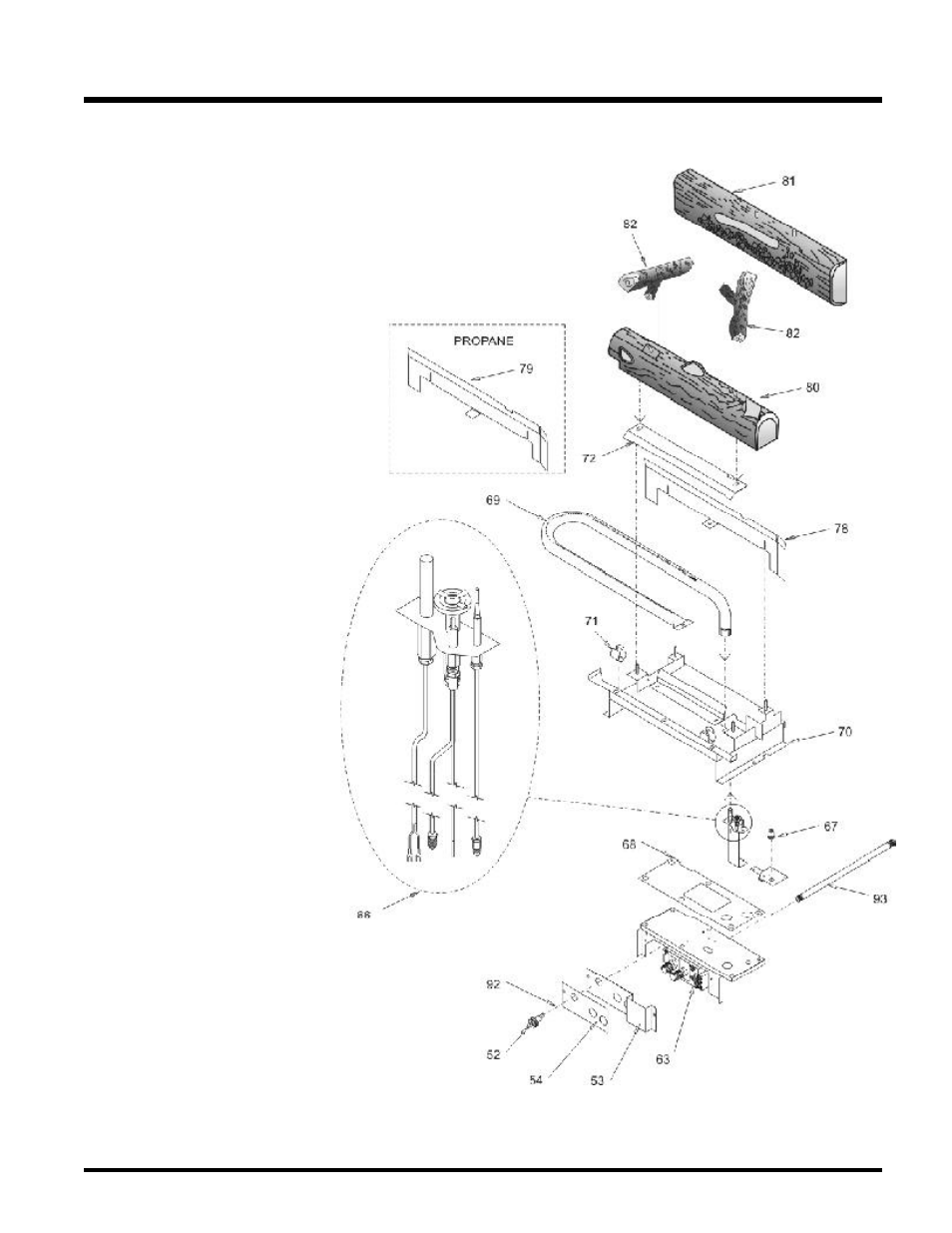 Parts list, Burner assembly & log set | Regency C34-NG2 User Manual | Page 33 / 36