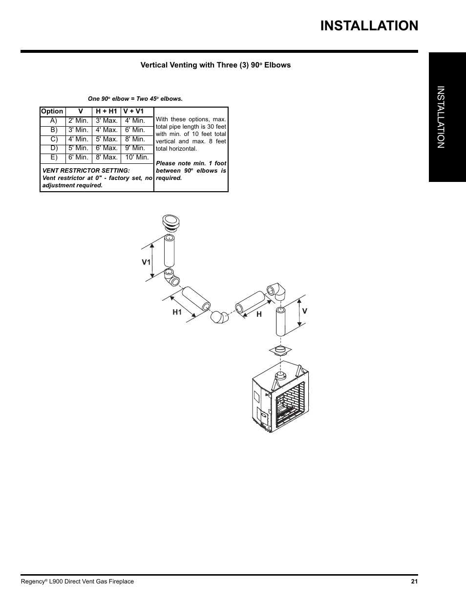 Installation, Inst alla tion | Regency LIBERTY L900-NG User Manual | Page 21 / 56