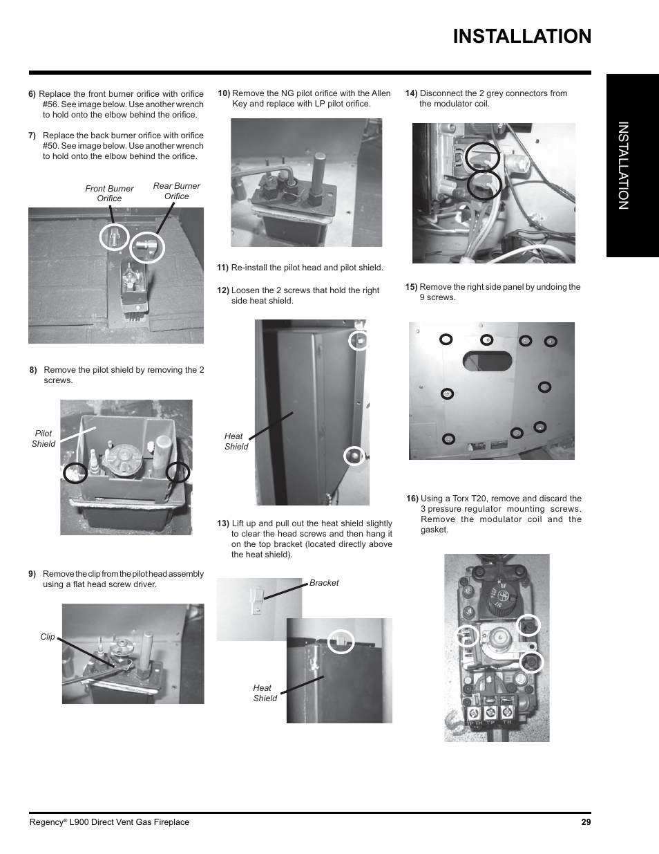 Installation, Inst alla tion | Regency LIBERTY L900-NG User Manual | Page 29 / 56