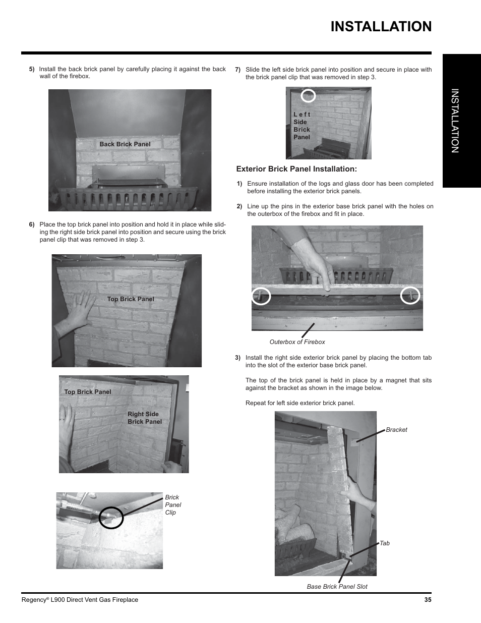 Installation, Inst alla tion | Regency LIBERTY L900-NG User Manual | Page 35 / 56