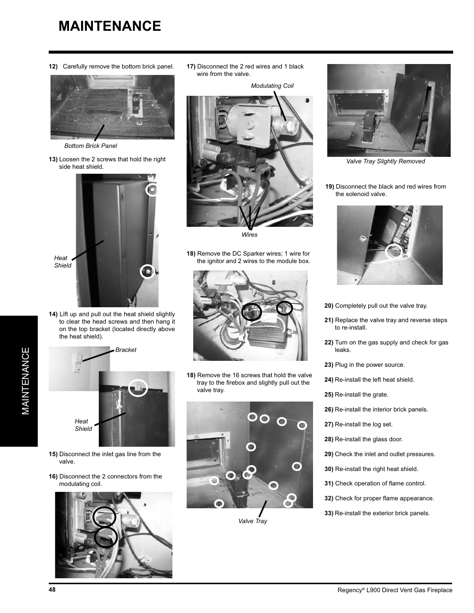 Maintenance | Regency LIBERTY L900-NG User Manual | Page 48 / 56