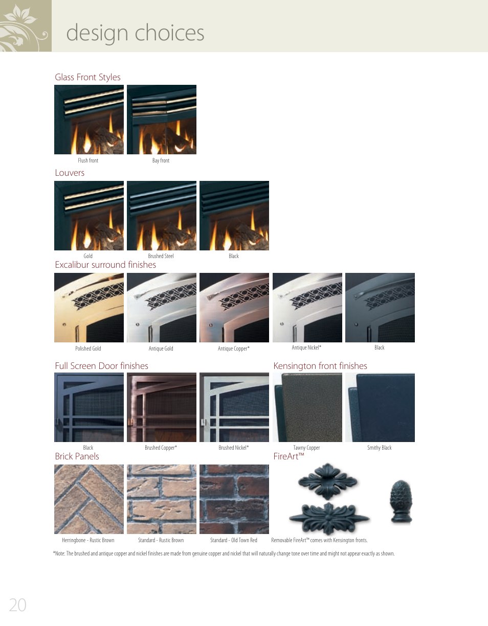 Design choices | Regency Gas Insert L234 User Manual | Page 20 / 24