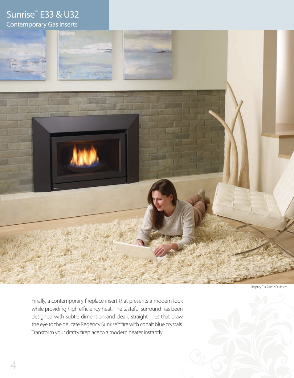 Sunrise, E33 & u32 | Regency Gas Insert L234 User Manual | Page 4 / 24