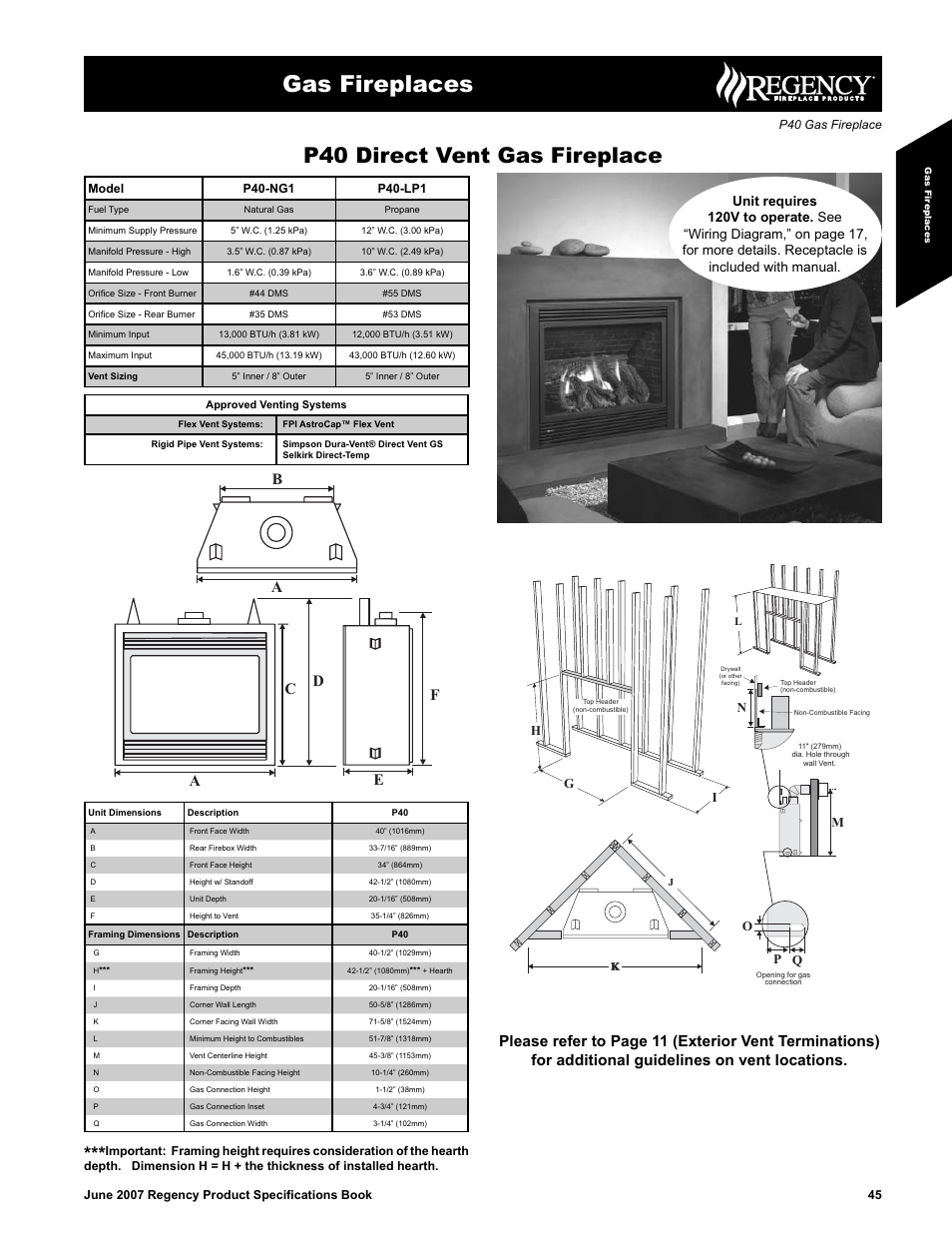 Regency P40-NG1 User Manual | 7 pages