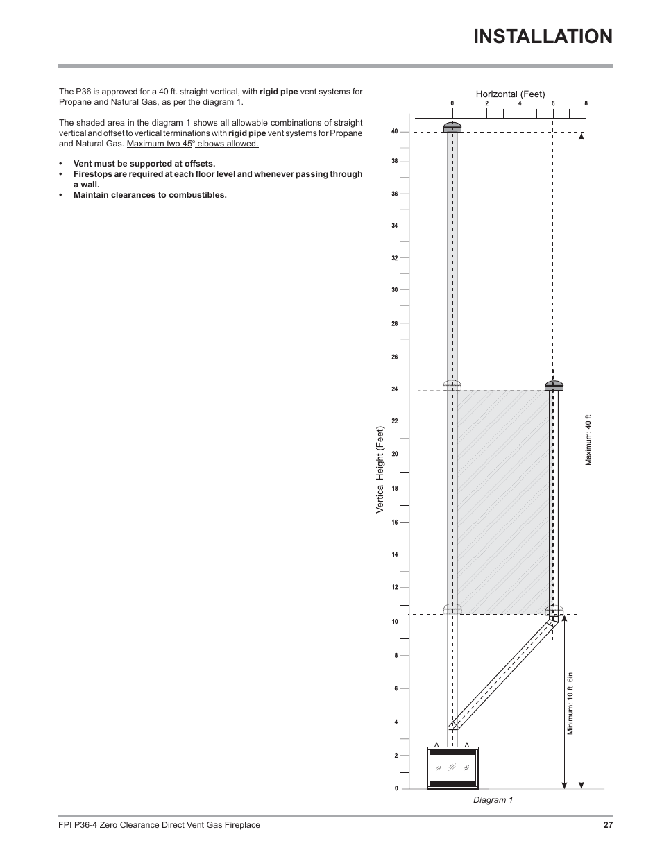 Installation | Regency Zero Clearance Direct Vent Gas Fireplace P36-LP4 User Manual | Page 27 / 68