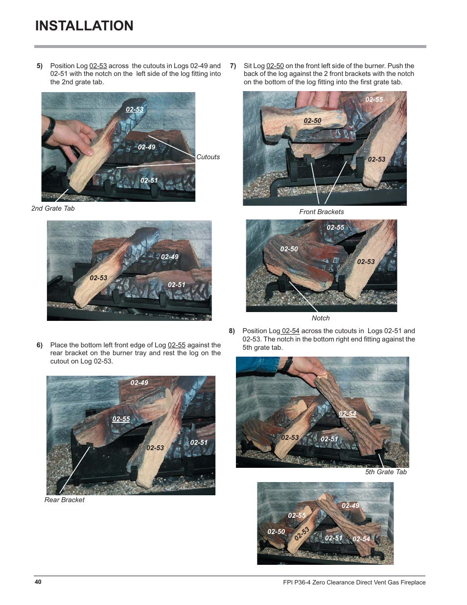 Installation | Regency Zero Clearance Direct Vent Gas Fireplace P36-LP4 User Manual | Page 40 / 68