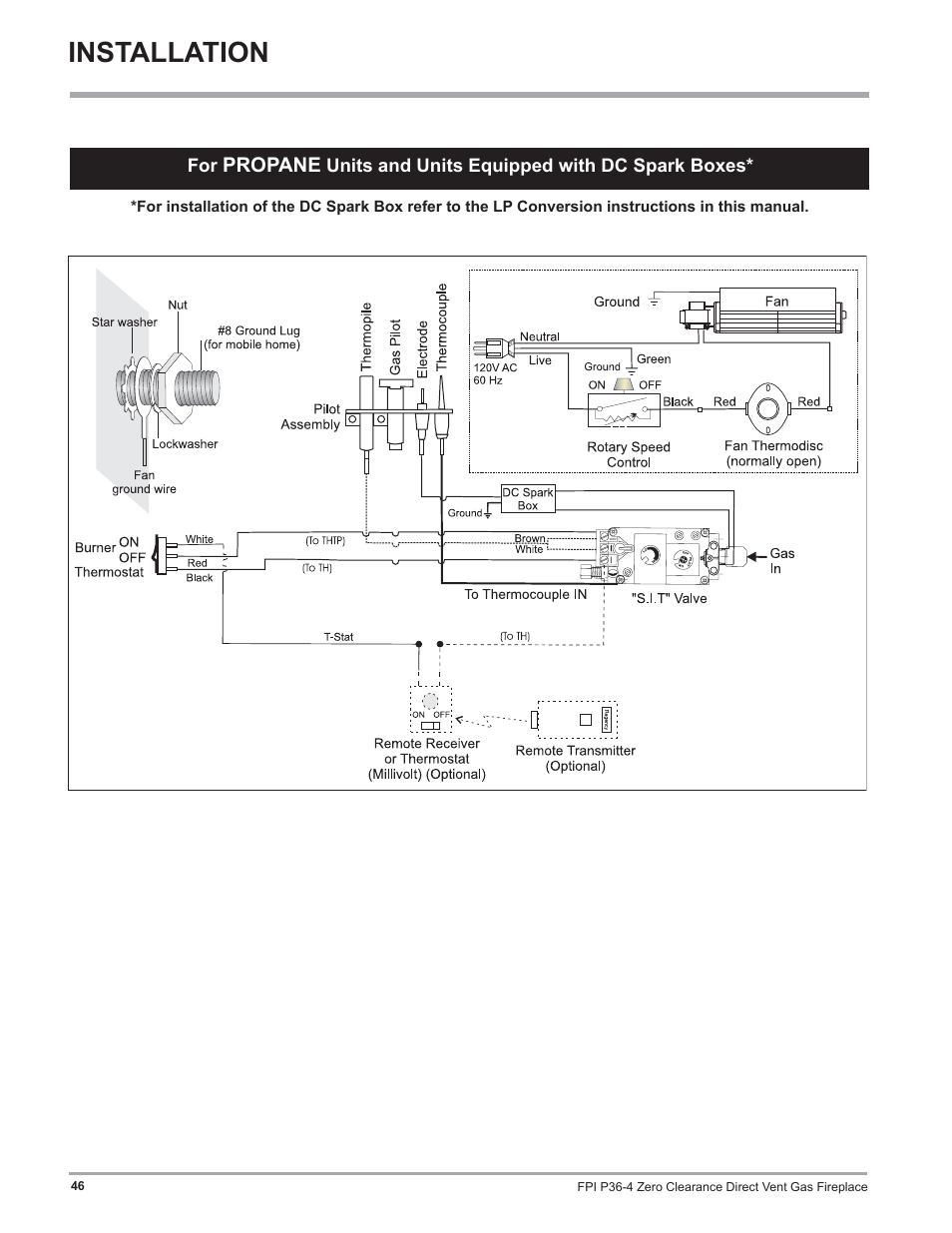 Installation | Regency Zero Clearance Direct Vent Gas Fireplace P36-LP4 User Manual | Page 46 / 68