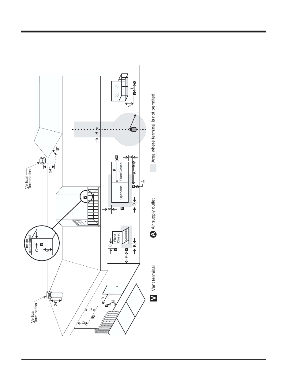 Installation, Exterior vent termination locations | Regency P33R-LP2 User Manual | Page 10 / 40