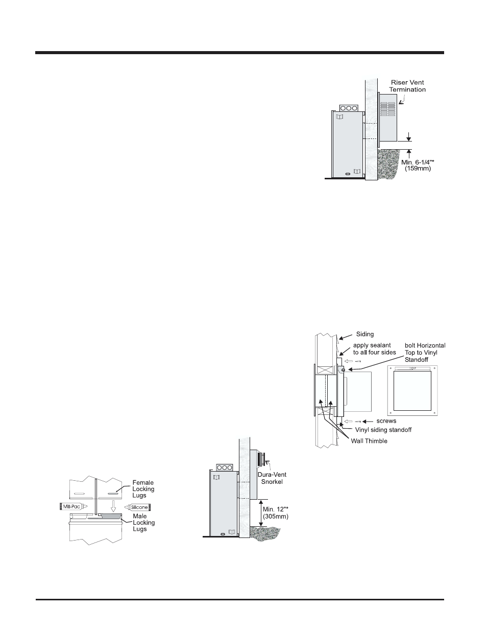 Installation, Horizontal installations | Regency P33R-LP2 User Manual | Page 18 / 40