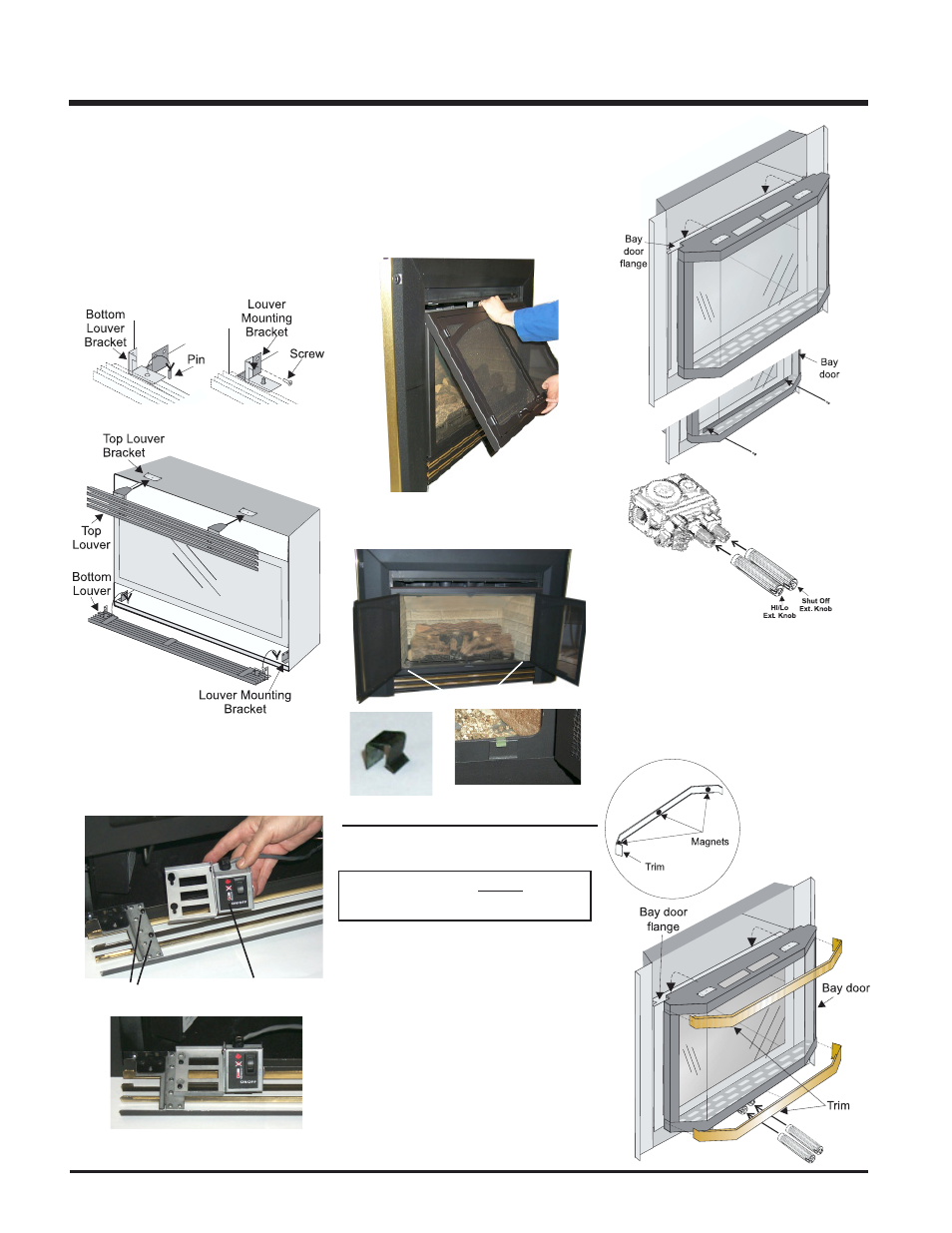 Installation, Optional bay door, Flush louvers | Double screen door | Regency P33R-LP2 User Manual | Page 24 / 40