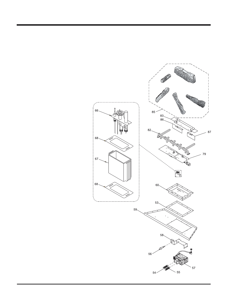 Parts list, Burner & log assembly | Regency P33R-LP2 User Manual | Page 34 / 40