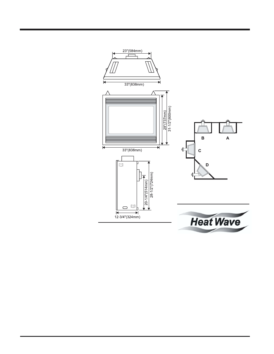 Installation, Installation checklist, Locating your gas stove | Unit dimensions | Regency P33R-LP2 User Manual | Page 6 / 40